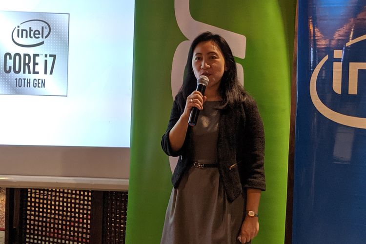 Theresia Hanydawati, Head of Consumer Product Acer Indonesia di acara peluncuran di Jakarta, Rabu (16/10/2019).