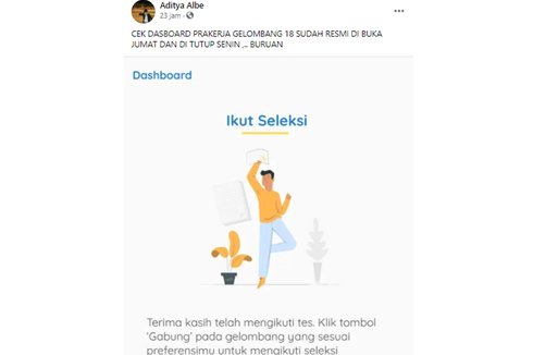 Ramai soal Kartu Prakerja Gelombang 18 Telah Dibuka dan Ditutup Senin Besok, Benarkah?