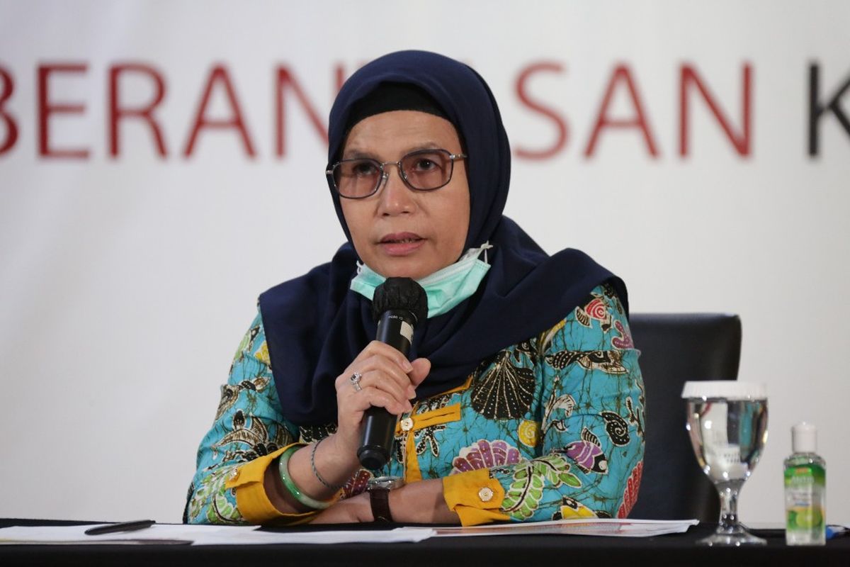 Wakil Ketua KPK Lili Pintauli Siregar dalam konferensi Kinerja KPK Semester I 2020, Selasa (18/8/2020).
