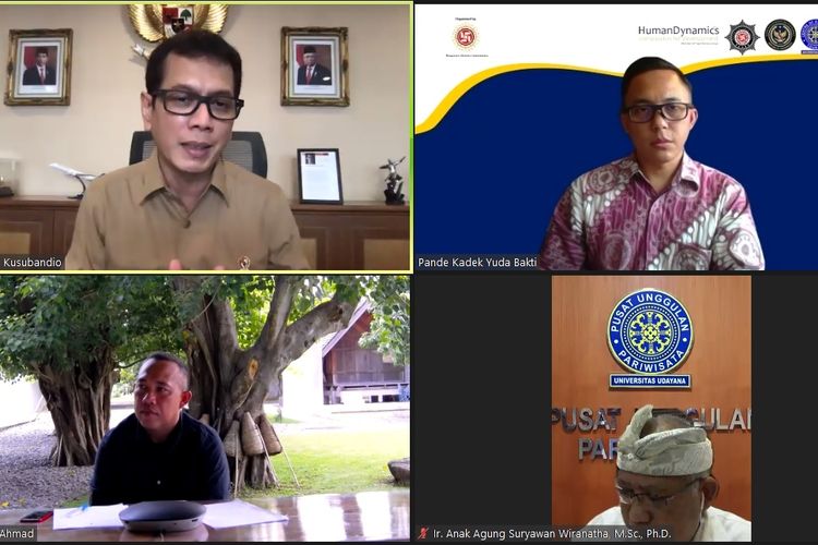 Wishnutama Kusubandio saat menjadi pembicara dalam webinar Kebangkitan Parekraf di Era Normal Baru yang diselenggarakan oleh DPP Prajaniti Hindu Indonesia, Kamis (11/6/2020) 