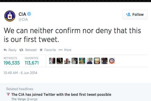 CIA Buka Akun Twitter dengan Humor