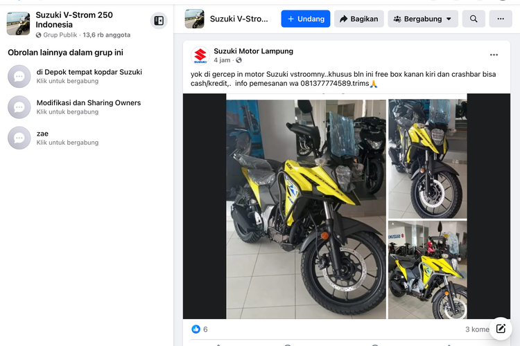 Promo Suzuki V-Strom 250SX dengan tambahan side box dan crash bar