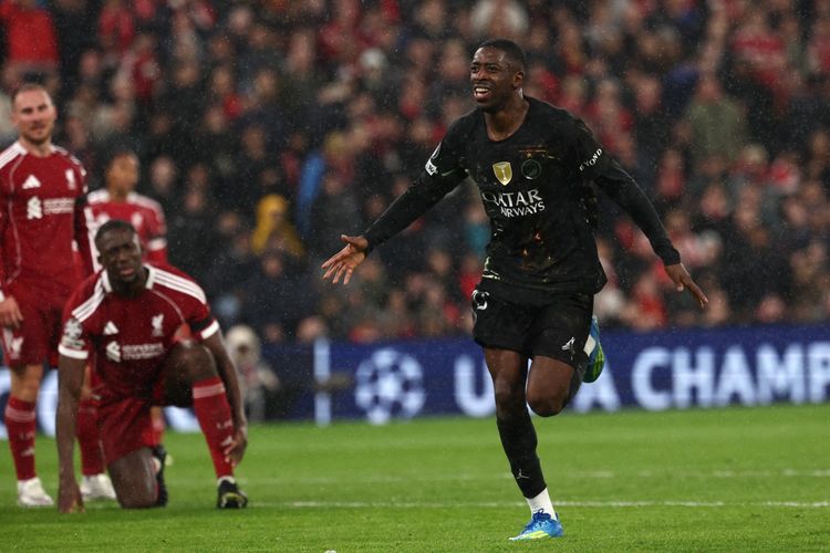 Hasil Liverpool Vs PSG 0-2 (0-4 agg): Dwigol Ousmane Dembele, The Reds Tersingkir