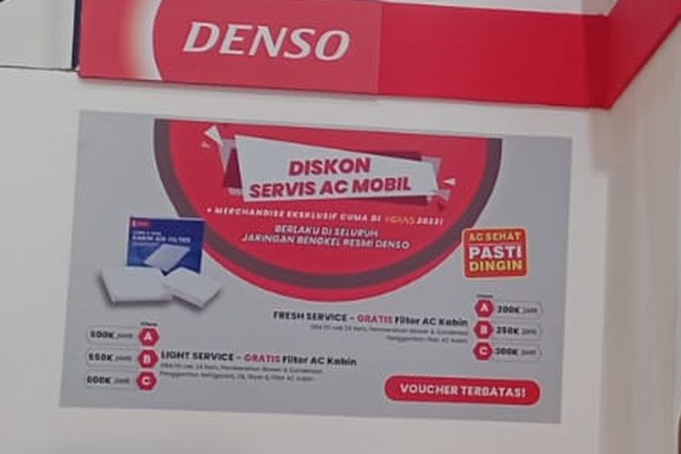 promo paket service AC Denso selama ketersediaan ada