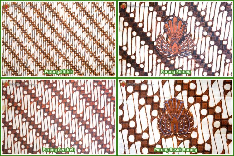 Jenis-jenis batik dengan motif Parang yang masuk ke dalam batik larangan.