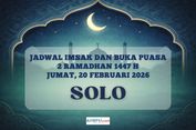 Jadwal Imsak dan Buka Puasa Kota Solo Hari Ini, 20 Februari 2026
