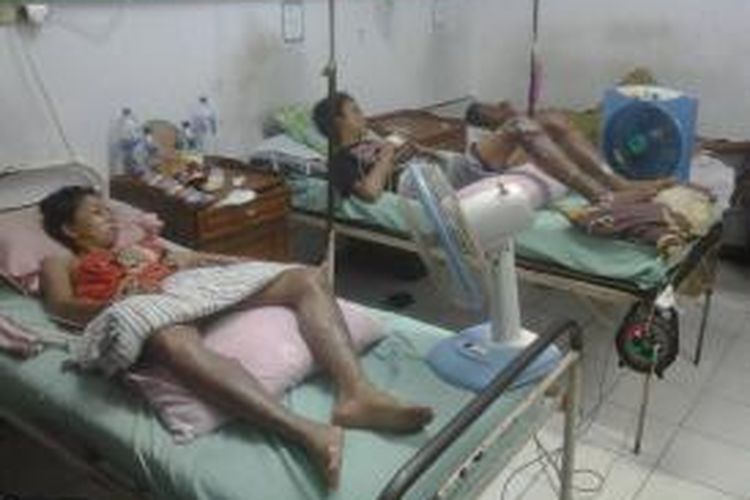 Korban elpiji bocor saat dirawat di RSUD Gambiran, Kediri.