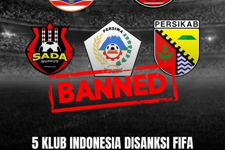 5 Klub sepak bola yang berlaga di Liga Indonesia mendapatkan sanksi dari FIFA yakni embargo trnasfer pemain selama tiga periode