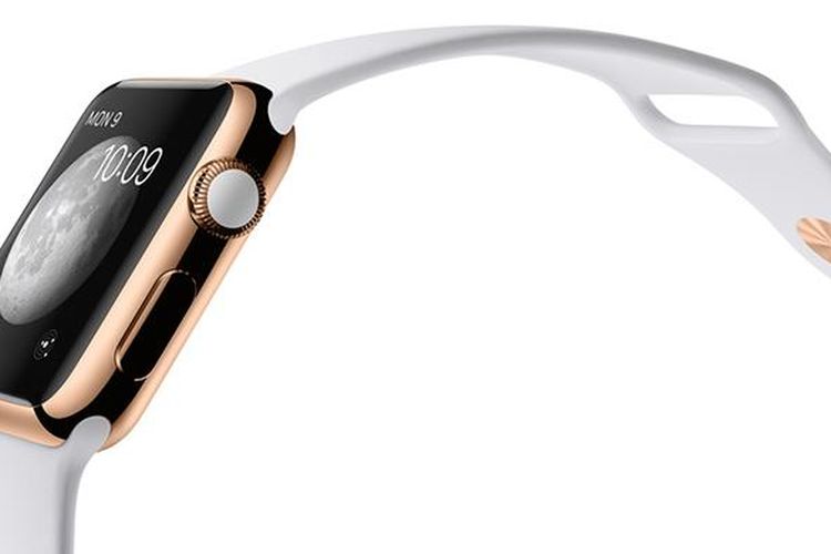 Apple Watch Edition dengan sports band warna putih dijual 10.000 dollar AS