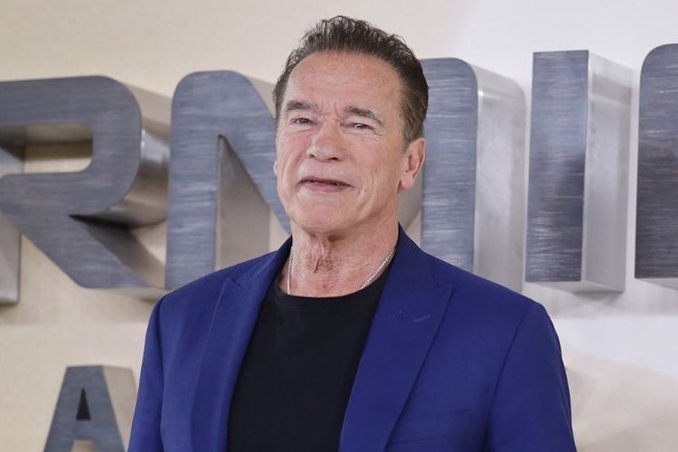 Aktor Arnold Schwarzenegger berpose dalam rangka promosi Terminator: Dark Fate di London, Inggris, pada 7 Oktober 2019.