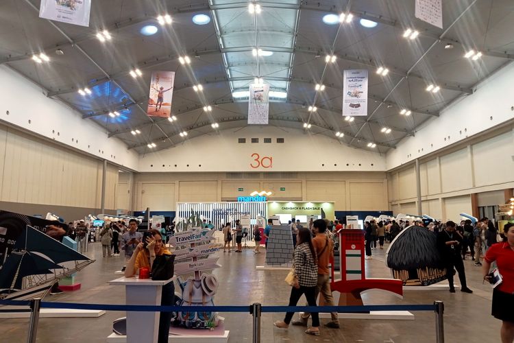Garuda Travel Fair 2023 di Indonesia Convention Exhibition (ICE) BSD City, Kabupaten Tangerang, Banten, Jumat (27/10/2023).