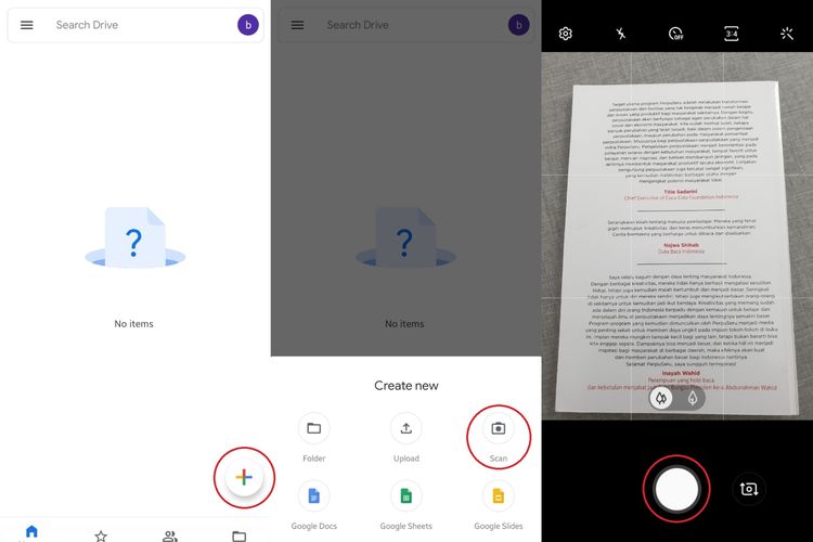 Ilustrasi memindai dokumen menggunakan Google Drive 1