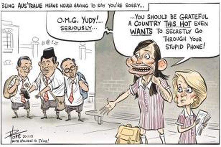 Aus'tralie karya David Pope. Dimuat di The Canberra Times, 20 November 2013.