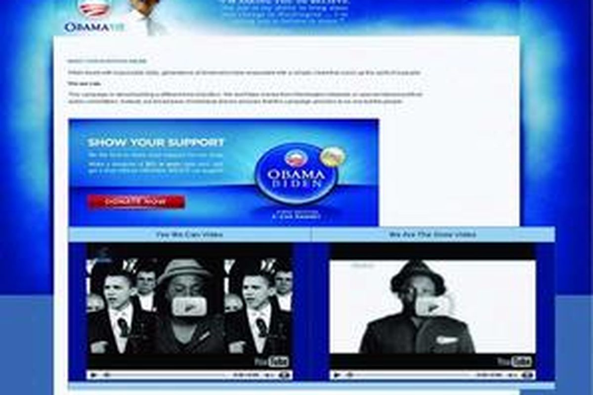 Salah satu situs yang menjaring donator lewat internet. 