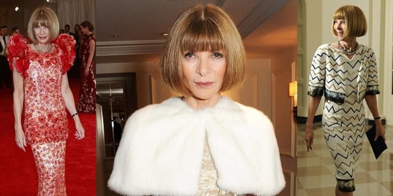 Pemimpin redaksi majalah Vogue, Anna Wintour (65) terkenal dengan kariernya di industri fashion yang cemerlang.