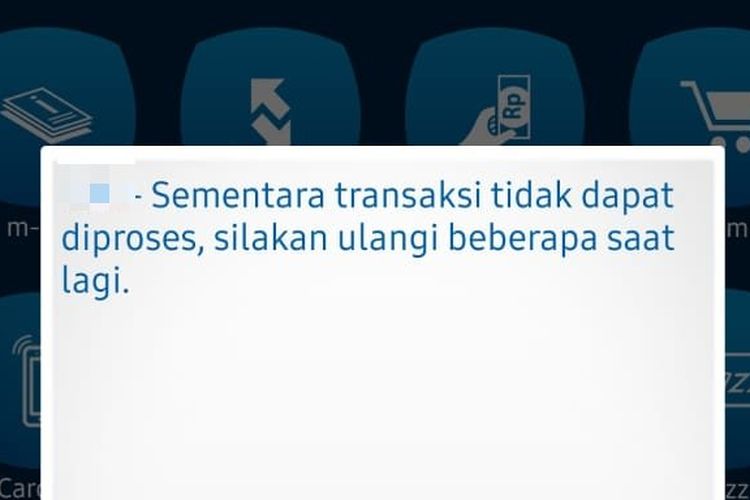 Tangkapan layar aplikasi BCA Mobile sempat mengalami gangguan.