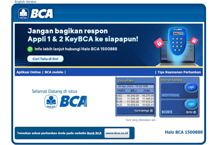 Cara tarik tunai tanpa kartu BCA juga bisa menggunakan internet banking.