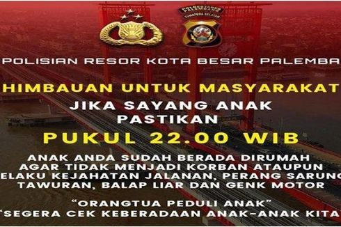 Cegah Tawuran dan Perang Sarung, Polisi Minta Anak di Palembang Pulang pada 22.00 WIB