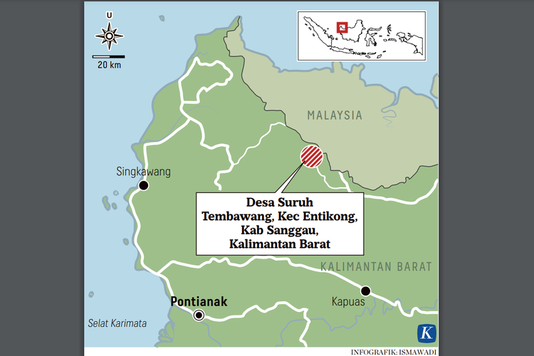 Peta Lokasi Desa Suruh Tembawang.