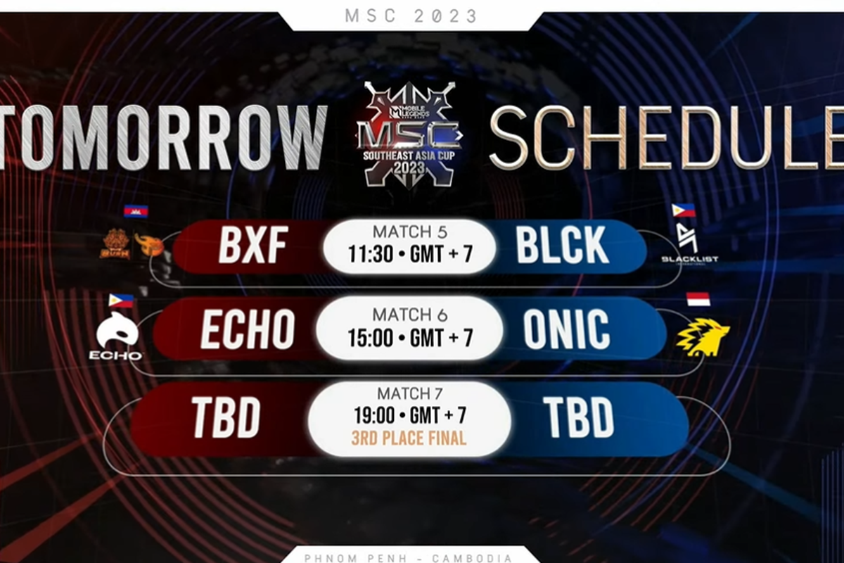 Jadwal MSC 2023 babak Knockout Stage Semi Final hari ketiga.