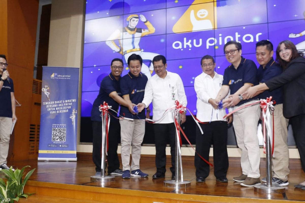 Peluncuran aplikasi Aku Pintar oleh Dirjen Pendidikan Dasar dan Menengah Kemendikbud di Gedung Kemendikbud, Jakarta (7/2/2019). 