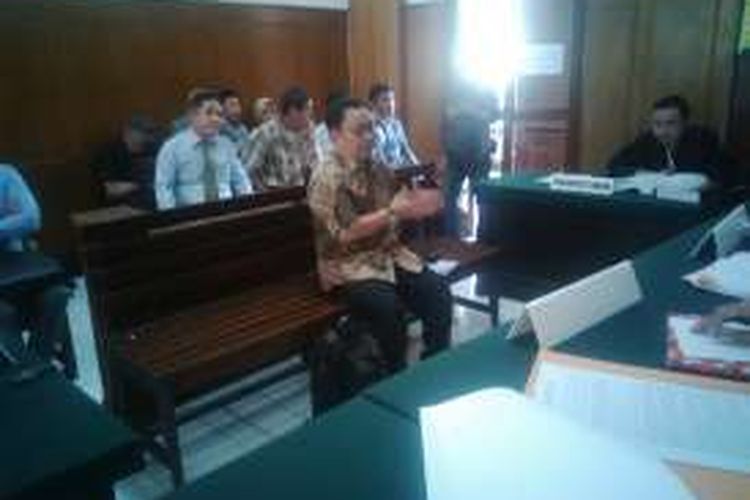 Suasana sidang kasus pelanggaran hak cipta lagu Radja di PN Surabaya, Senin  (22/8/2016).
