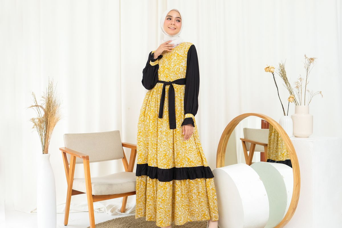 Salah satu pilihan model gamis dari Baneska Official.