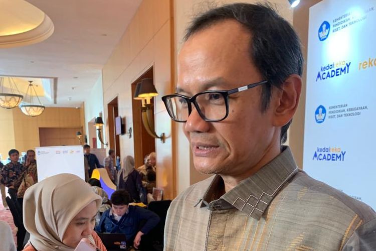 Dirjen Diktiristek Kemendikbud Ristek Prof. Nizam saat hadir dalam acara Peluncuran Program Dana Padanan 2024 di Hotel JW Marriot, Jakarta, Selasa (17/10/2023).