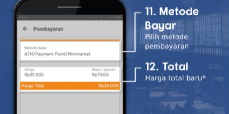 Menu metode pembayaran di KAI Access