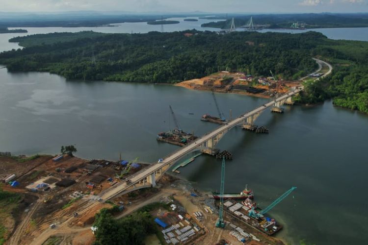 Lokasi jembatan duplikasi bentang pendek Pulau Balang yang akan dibangun di sekitar kawasan Ibu Kota Nusantara, Kalimantan Timur.
