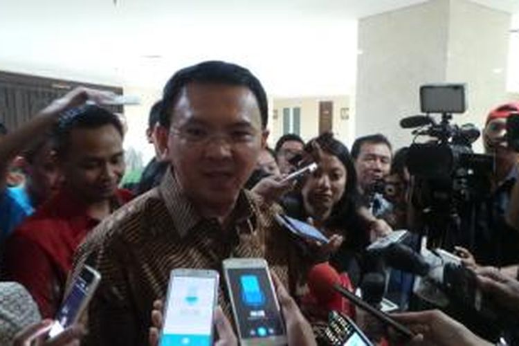 Gubernur DKI Jakarta Basuki Tjahaja Purnama seusai mengikuti Rapat Banggar DPRD DKI, Kamis (10/12/2015).