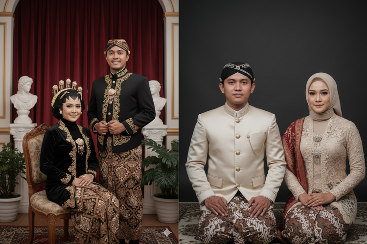 Ilustrasi foto prewedding Gemini AI