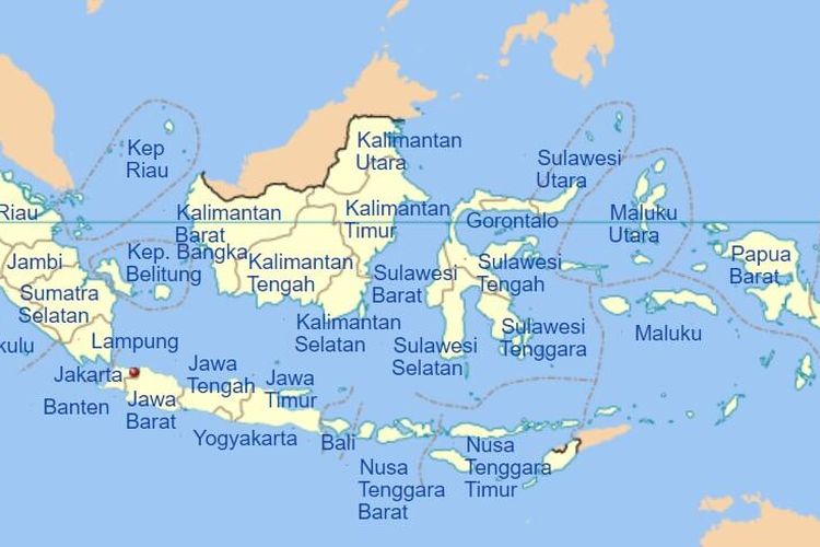 Peta 34 Provinsi di Indonesia
