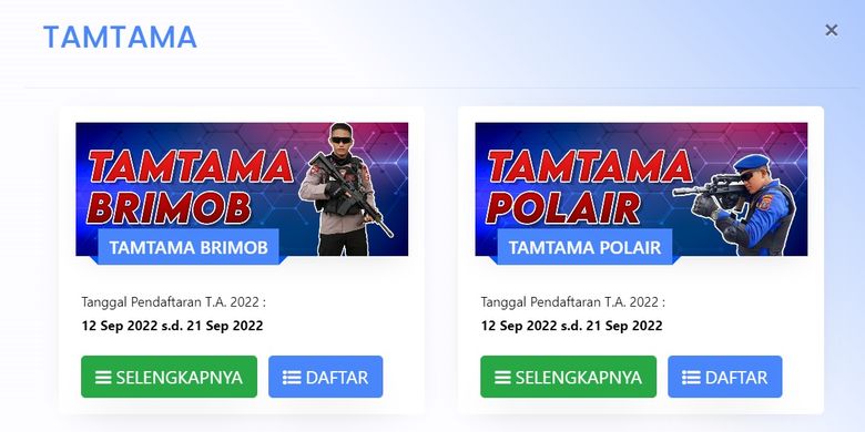 Syarat dan cara daftar Penerimaan Polri 2022 untuk calon calon anggota Tamtama Brimob dan Tamtama Polair