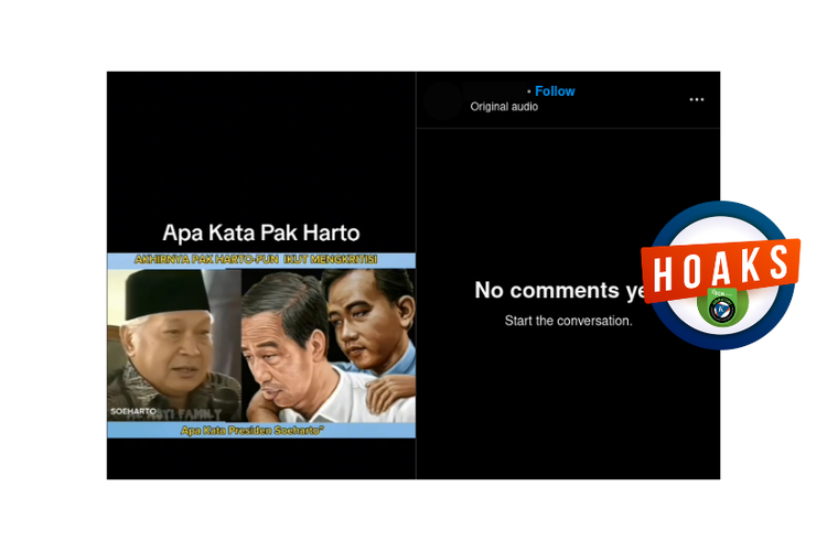 Hoaks, video Soeharto berkomentar soal kondisi demokrasi Indonesia saat ini