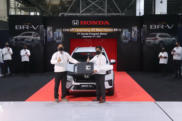 Honda mulai produksi massal BR-V generasi kedua, Senin (13/12/2021).                         
