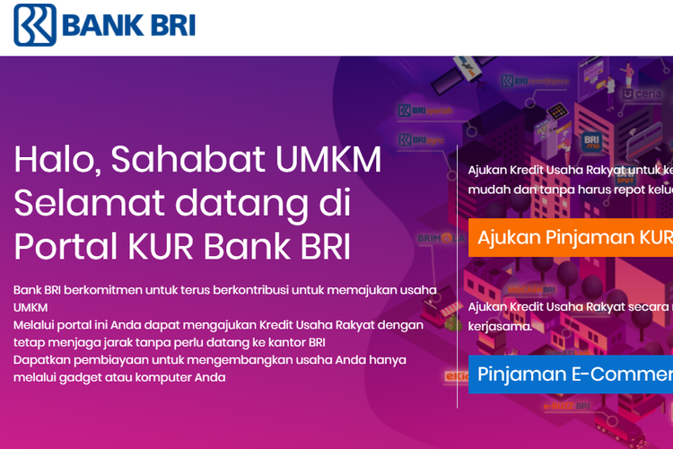 Tangkapan layar halaman depan situs KUR BRI https://kur.bri.co.id/.