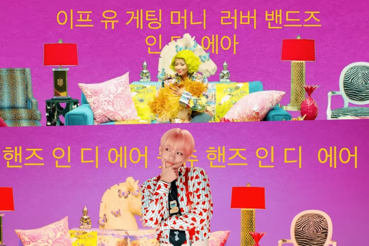BTS dan Nicki Minaj dalam klip video singel IDOL