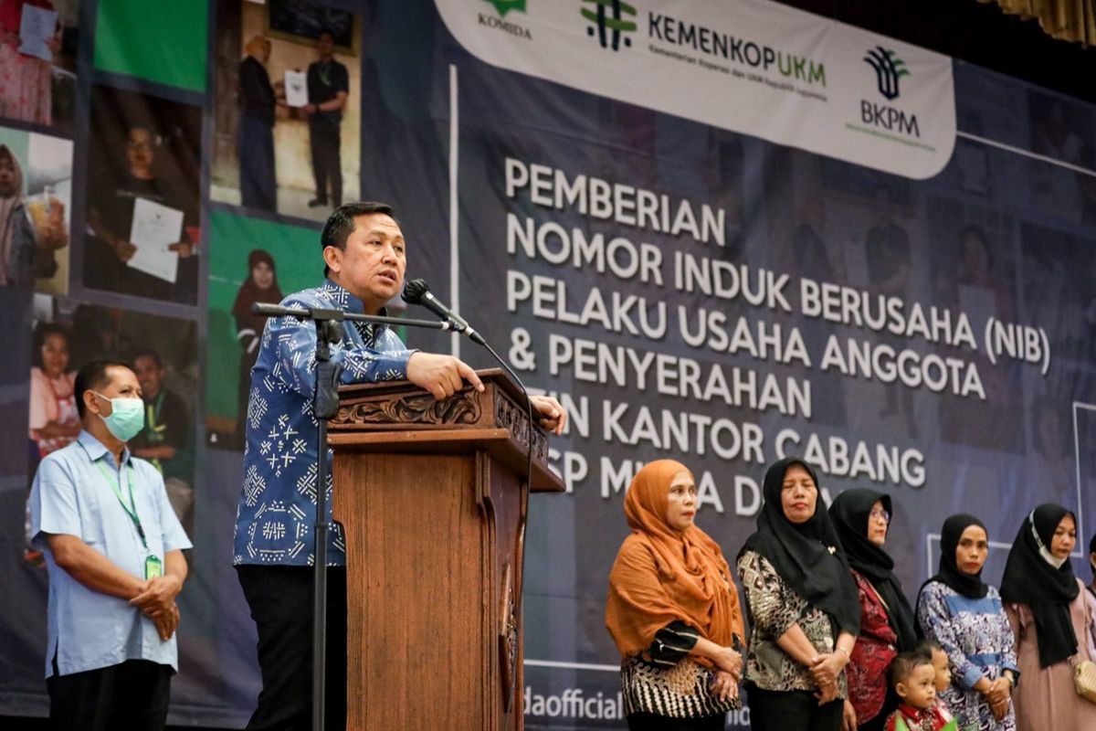 Deputi Bidang Perkoperasian KemenKopUKM Ahmad Zabadi dalam acara Pemberian NIB kepada pelaku usaha anggota KSP Mitra Dhuafa (Komida)