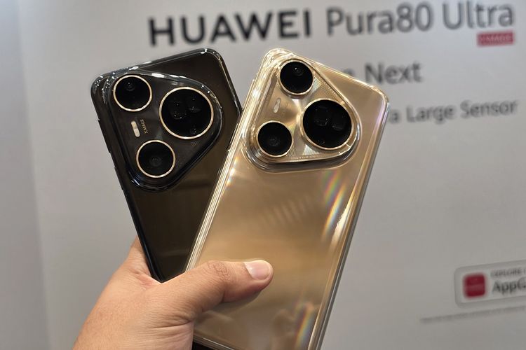 Huawei Pura 80 Ultra tersedia dalam pilihan warna Golden Black dan Prestige Gold.