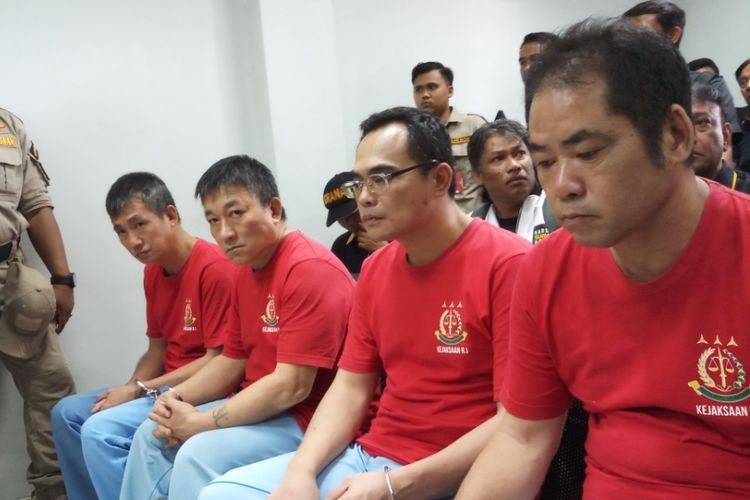 Sidang tuntutan terhadap 4 tersangka WNA asal Taiwan yang melakukanbpenyelundupan narkotika golongan I jenis sabu di kapal MV Sunrise Glory digelar di Pengadilan Negeri (PN) Batam, Selasa (30/10/2018).