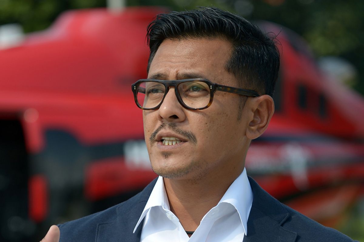 Ketua INACA sekaligus CEO PT Whitesky Aviation  Denon Prawiraatmadja saat berbicara di Jakarta, Kamis (29/3/2018). 