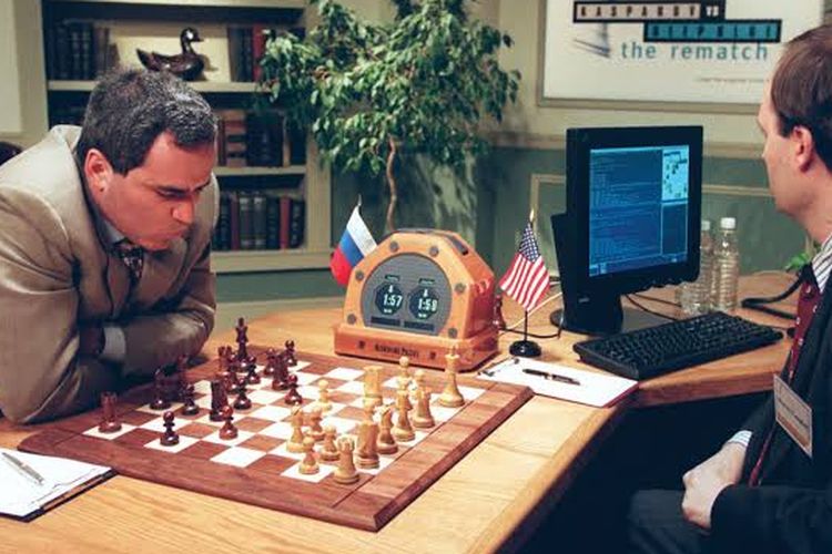 Garry Kasparov melawan Deep Blue IBM, 1996.
