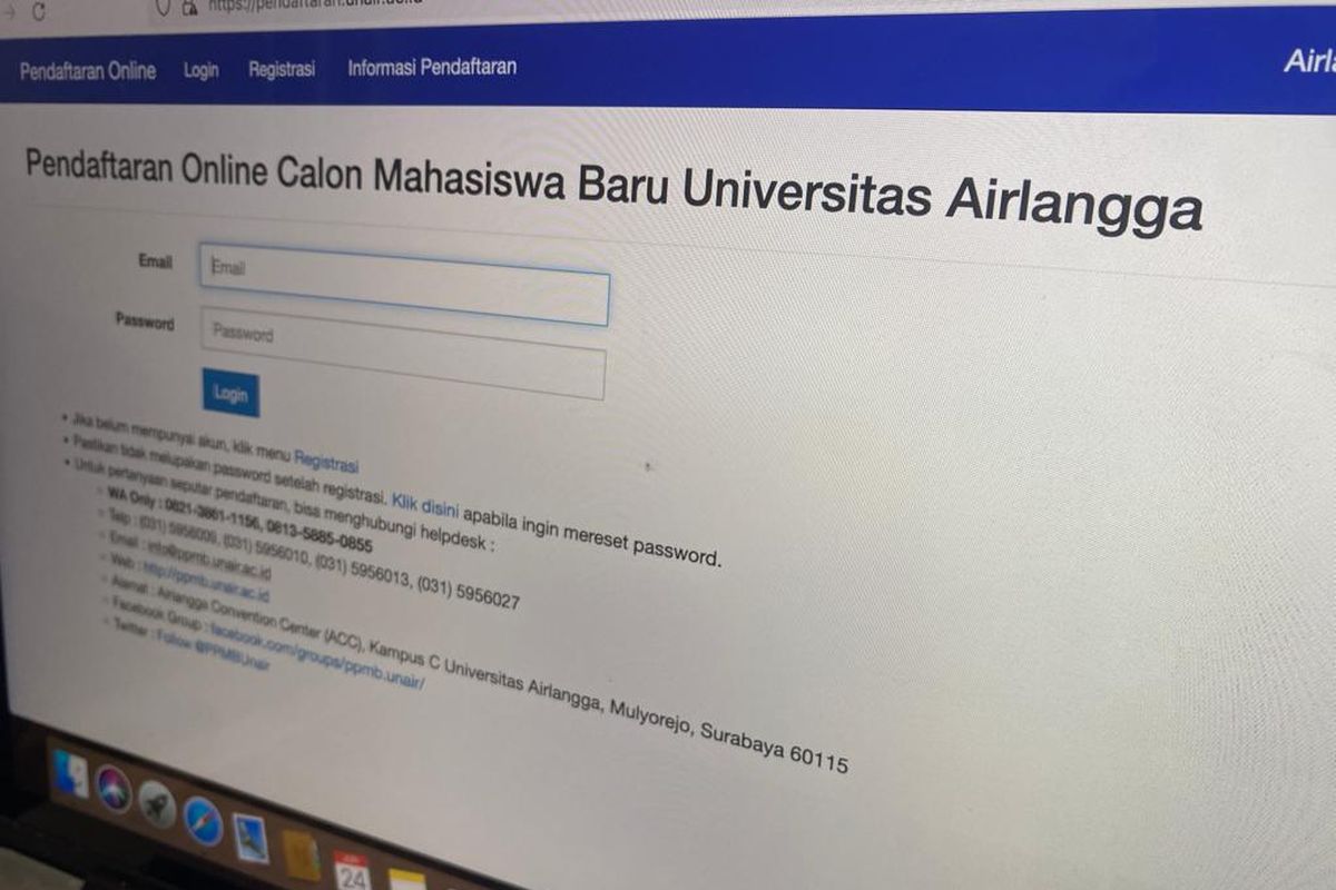 Link pendaftaran seleksi mandiri jenjang sarjana Universitas Airlangga