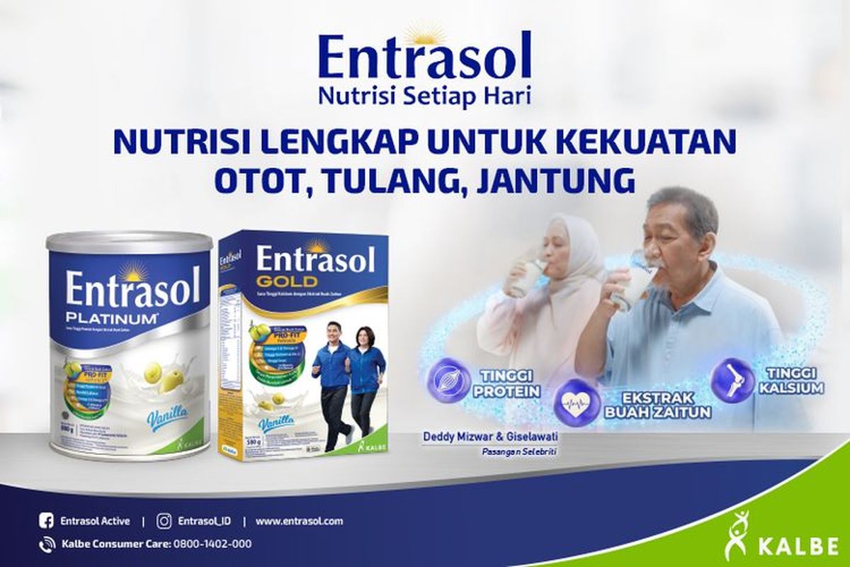 Entrasol Gold merupakan susu tinggi kalsium dan vitamin D. 