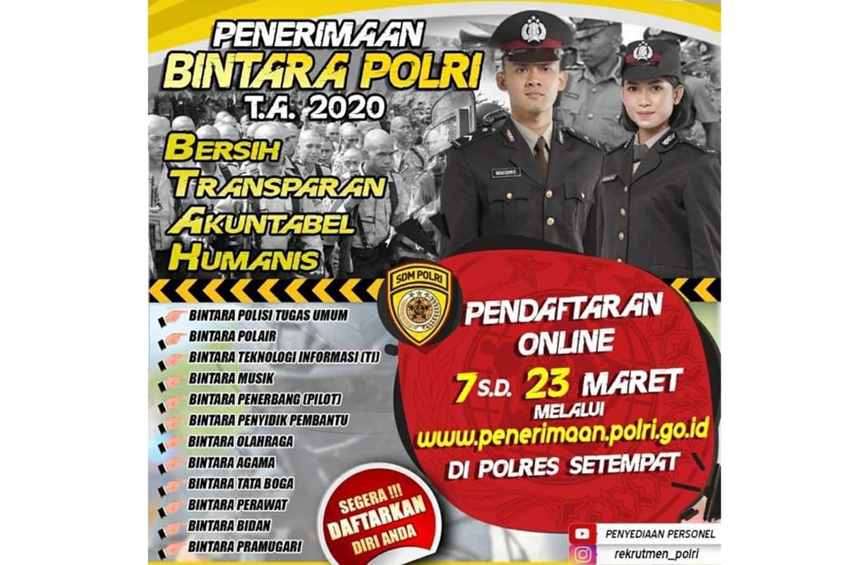 Penerimaan Bintara Polri 2020.