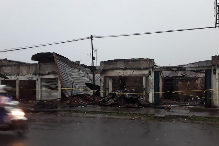 Pasar Bululawang pasca kebakaran pada Minggu (16/1/2022) lalu. 
