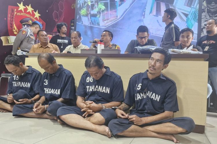 Pelaku curanmor dengan modus baru di Semarang dibekuk polisi di Polrestabes Semarang, Rabu (10/1/2024).