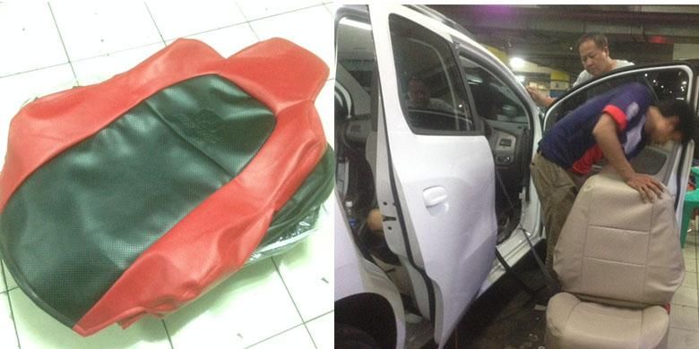 Ragam sarung jok untuk mobil murah di toko aksesoris Alif Auto, Mega Glodok Kemayoran.