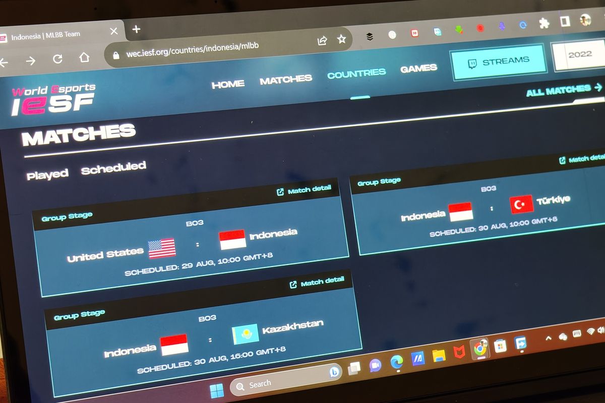 Ilustrasi jadwal pertandingan timnas Indonesia di IESF 2023.